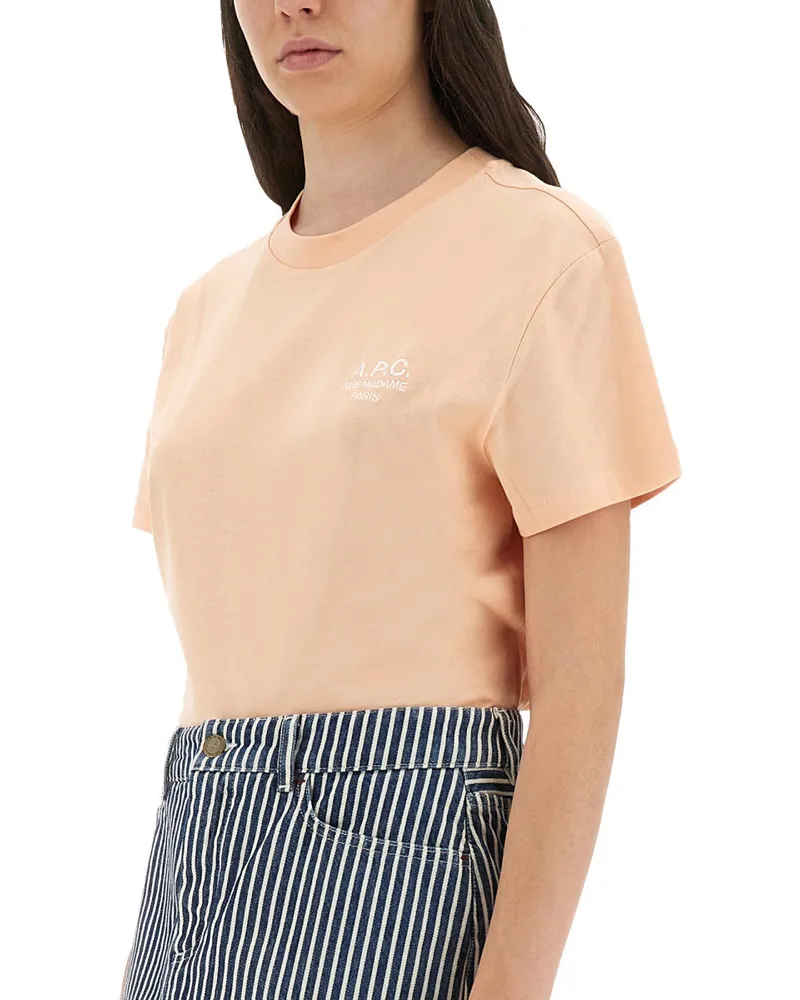 A.P.C. Organic Cotton Boxy Fit T-Shirt — Pink Pink