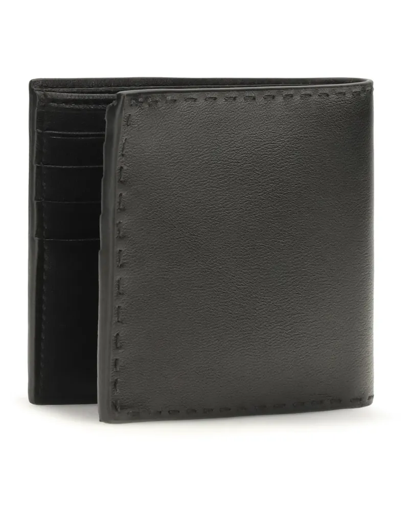 Prada Antiqued Calfskin Wallet — Black Black