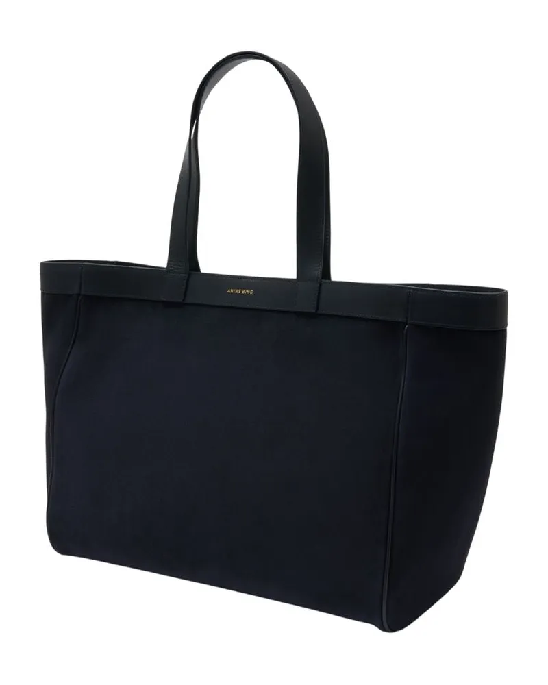 Anine Bing Women's Medium Rio Shopper Bag -  Leather Blue Calfskin Totes-Shopping-Bags Navy