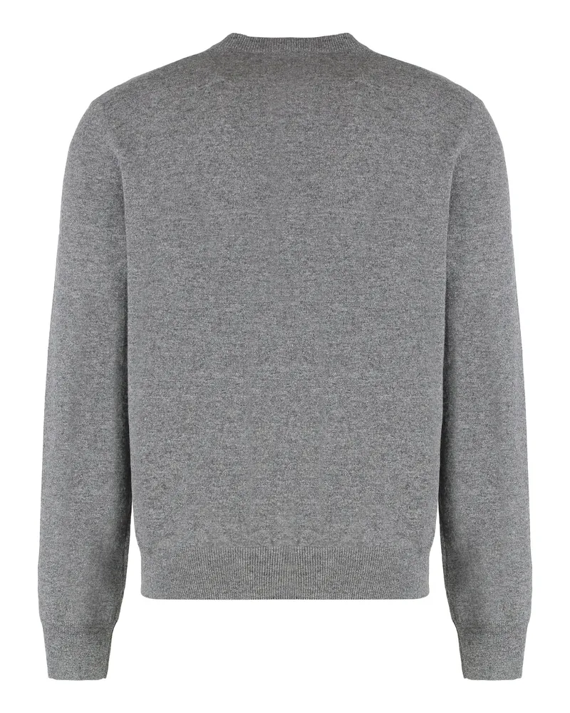 Dolce & Gabbana Men's Crew-Neck Sweater Anthracite Virgin Wool Sweatshirts Gray