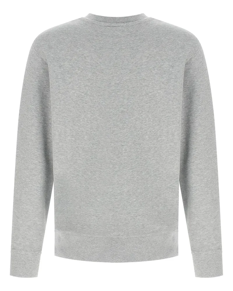 Kitsuné Fox Head-Embroidered Sweatshirt — Grey Grey