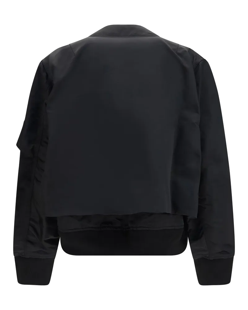 Sacai Men's Cotton Chino And Nylon Twill Double Jacket Black Black