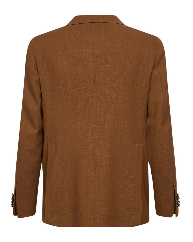 Tagliatore Men's Blazer Vesuvio Clay Virgin Wool Mud Jacket Brown