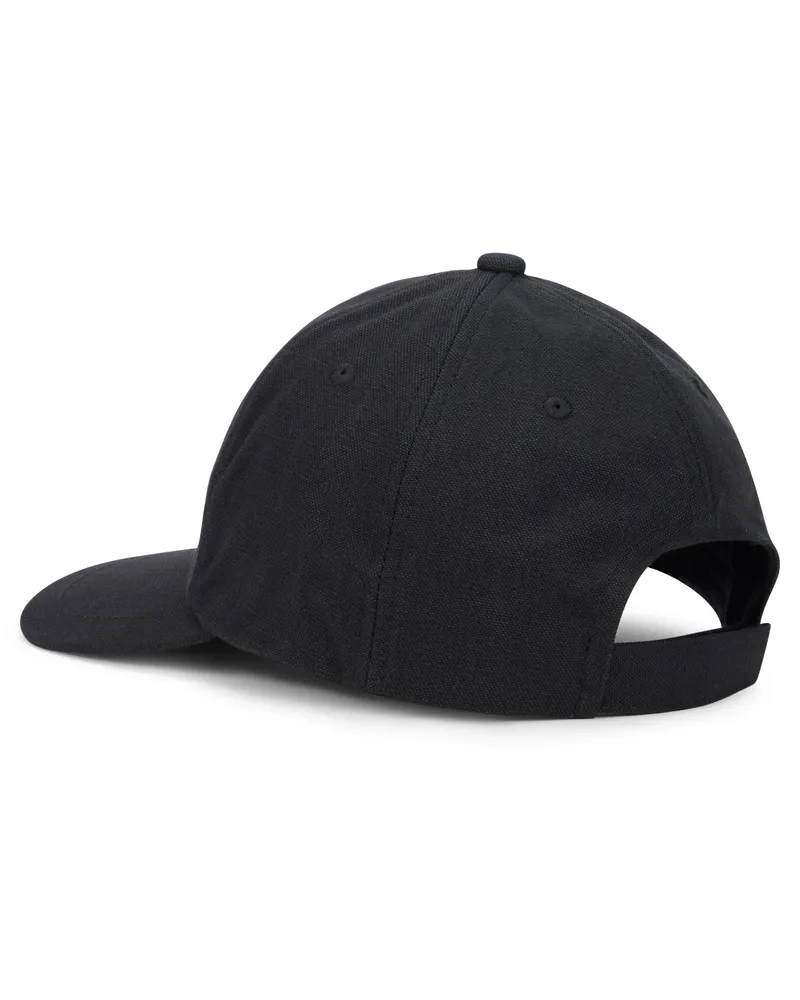 HUGO BOSS Men's Cotton Cap With Curved Visor Black Hat Black