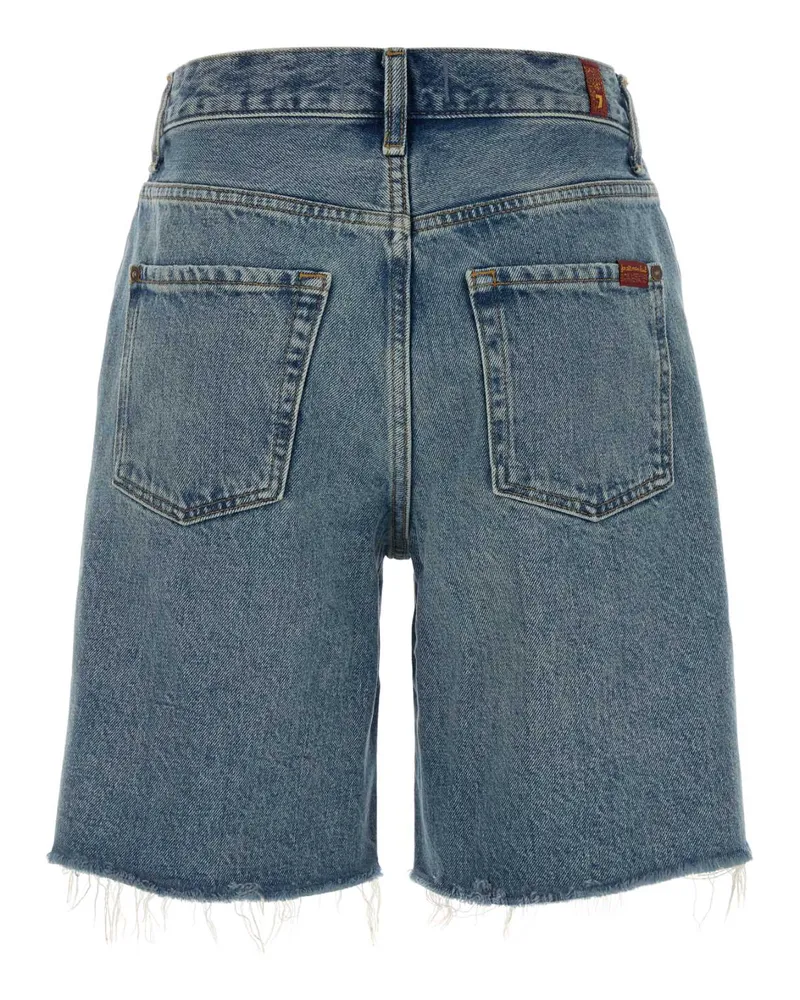 7 for all mankind Women's Denim Lola Bermuda Shorts Blumedio Exterior: Cotton Blue