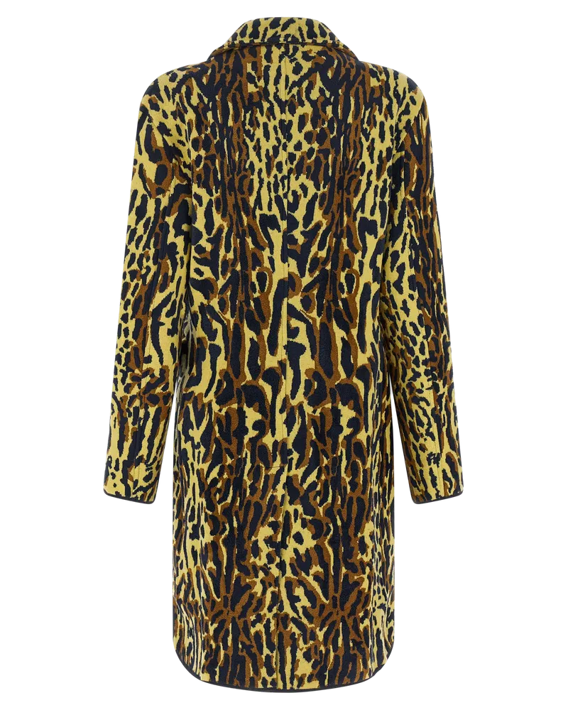 Marni Abstract Animal-Print Virgin Wool Coat — Multicolor Multicolor