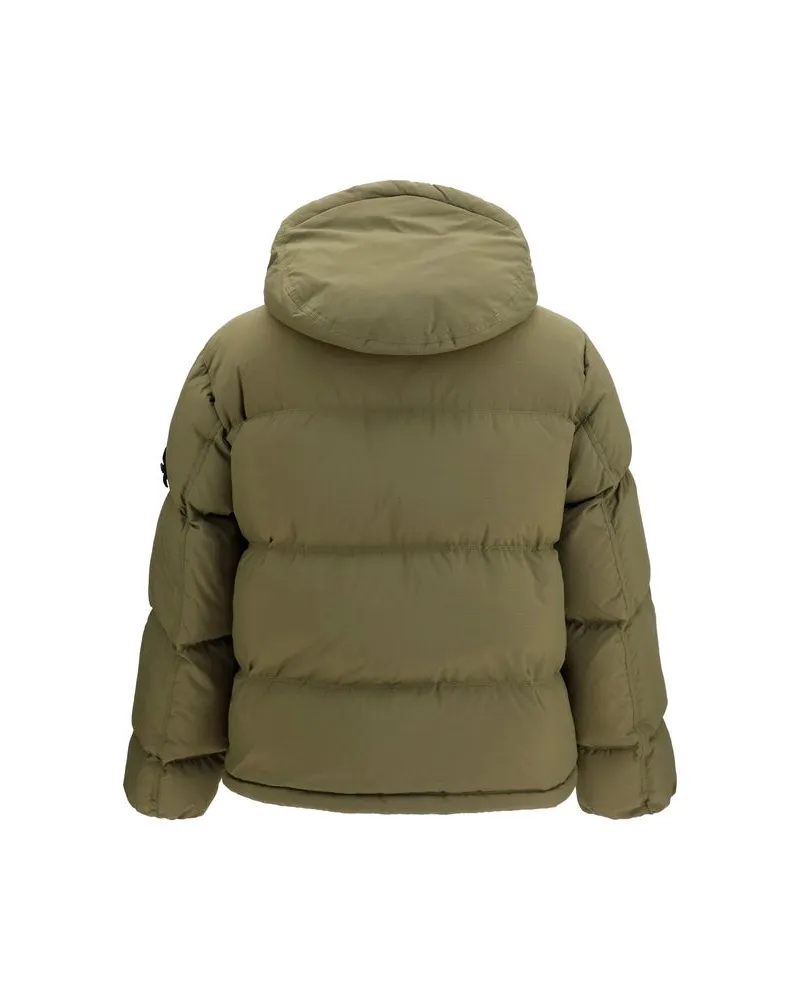 Stone Island Men's Bicolor Polyamide Full-Length Jacket Clothing Beige