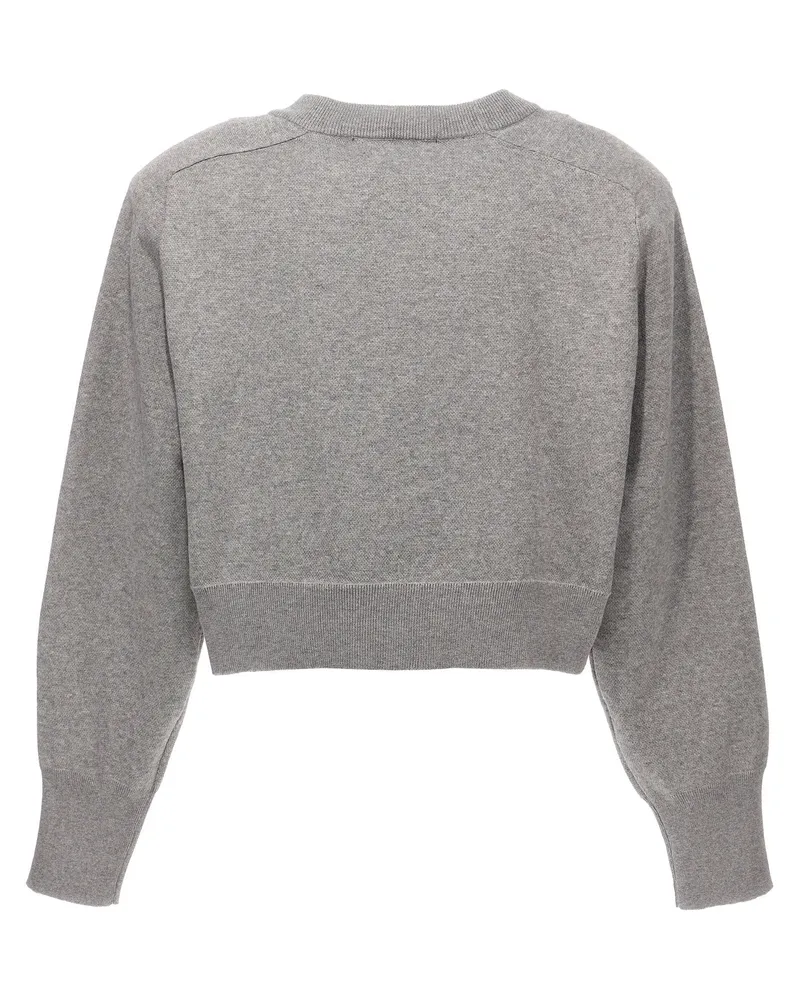 ROTATE Birger Christensen Sequin-Logo Knit Sweater — Gray Gray