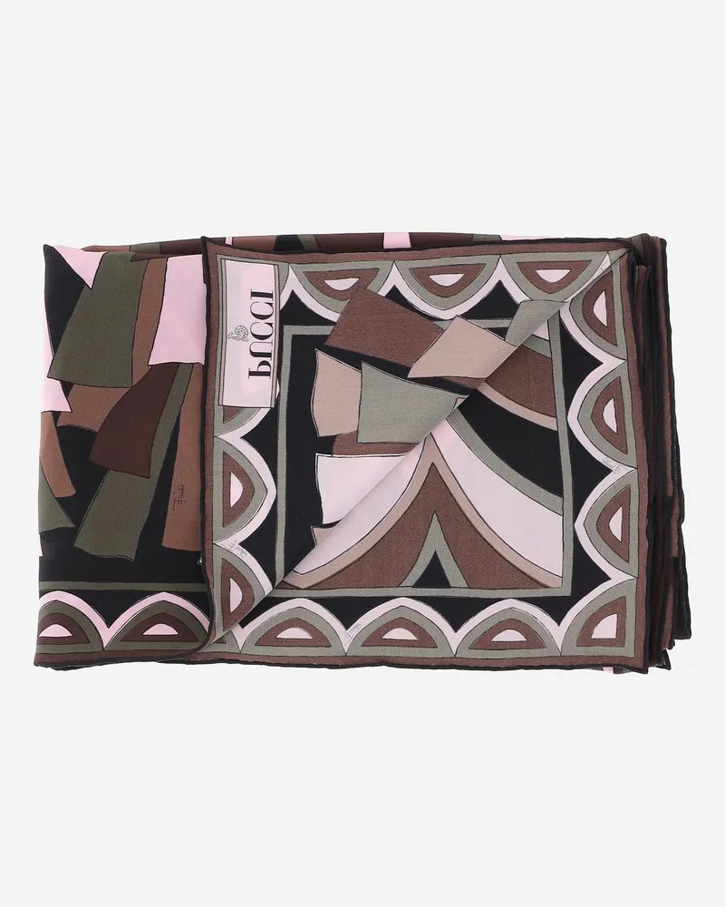 Emilio Pucci Silk Geometric Scarf — Pink Pink