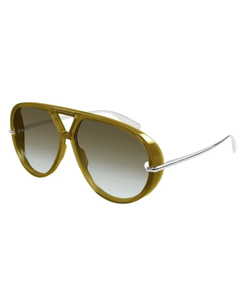 Bottega Veneta BV1274S Aviator Sunglasses — Gold Gold