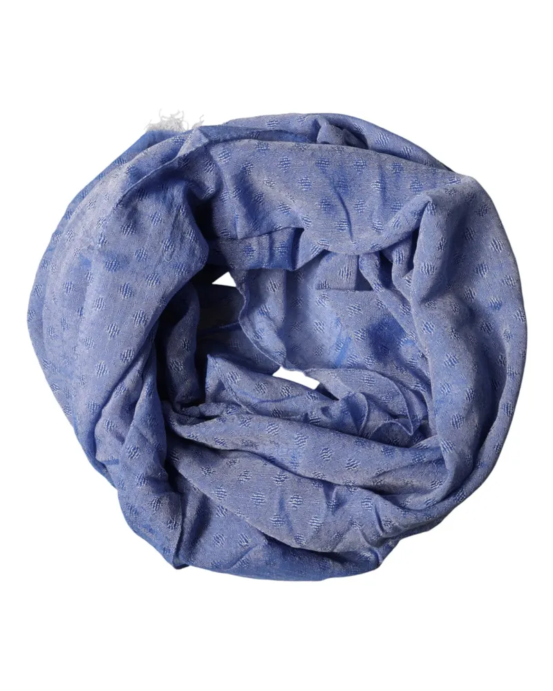 Dolce & Gabbana Men's Blue Lace Stole Cotton Neck Wrap Shawl Scarf Co+vi Blue