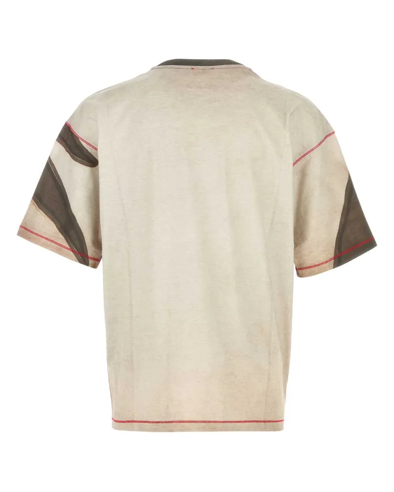 Diesel Men's Printed Cotton T-Shirt 7fma Exterior Brown