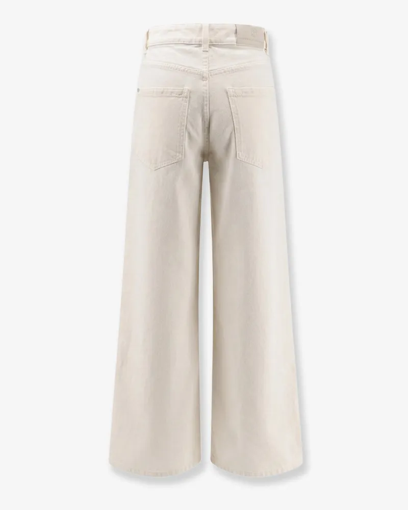 Brunello Cucinelli Women's Jeans Relaxed Boyfriend White Cotton Trousers White