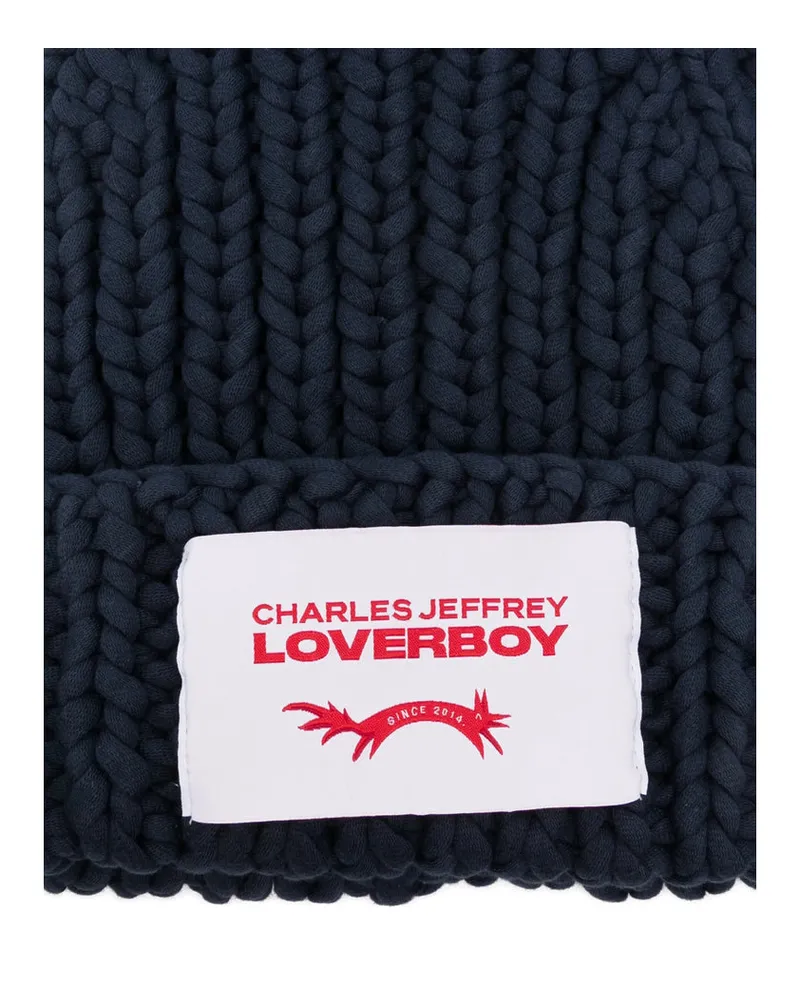 Charles Jeffrey Loverboy 062130404 Logo-Patch Knit Beanie — Navy Navy