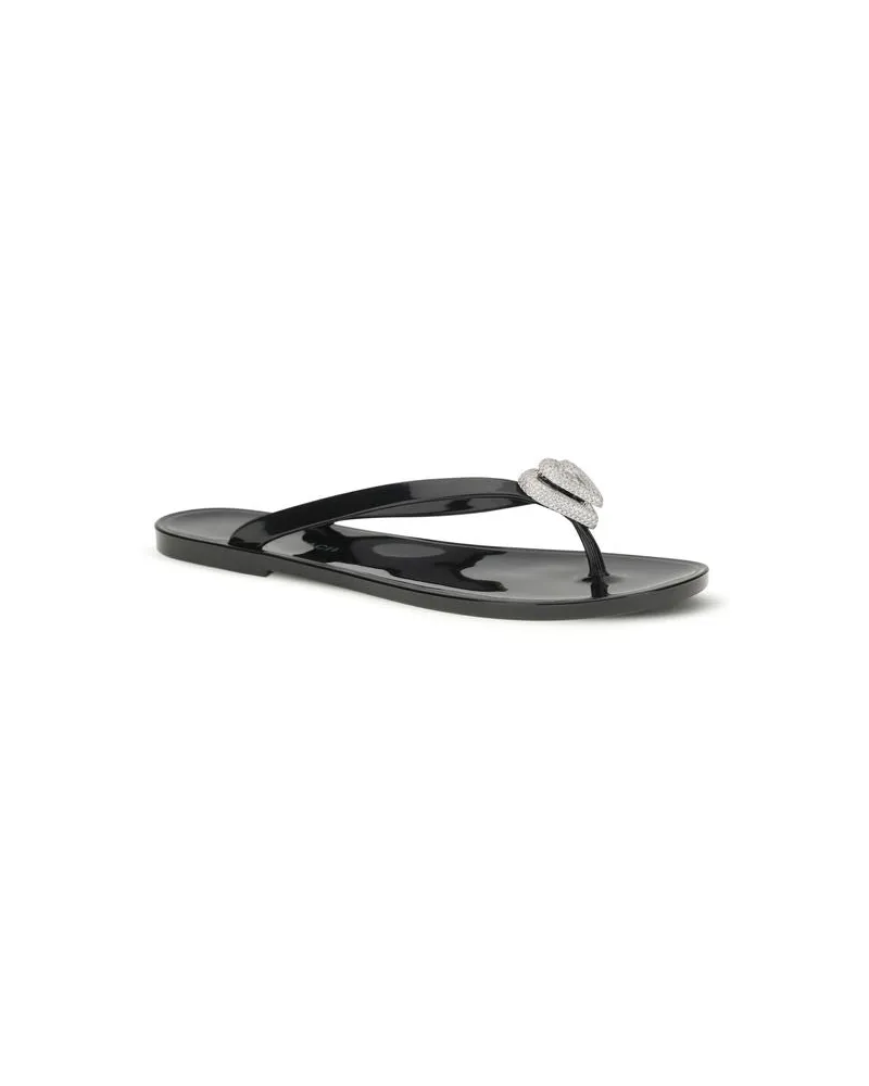 Mach & Mach Women's Black Rubber Flat Sandals Black