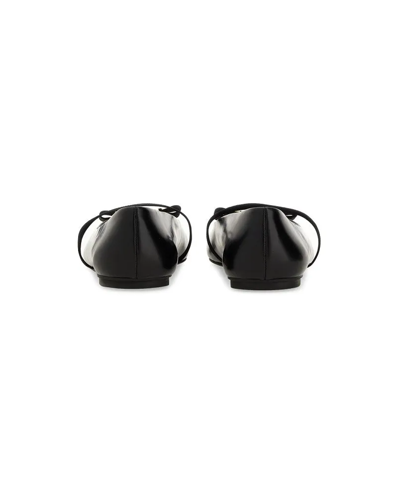 Ferragamo Zina Ballerina Flat — Black Black