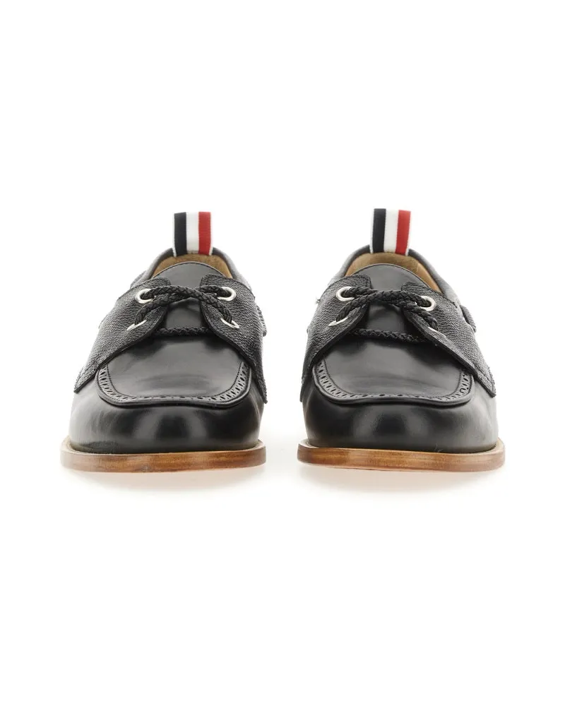 Thom Browne Boat Moccasin Loafer — Black Black