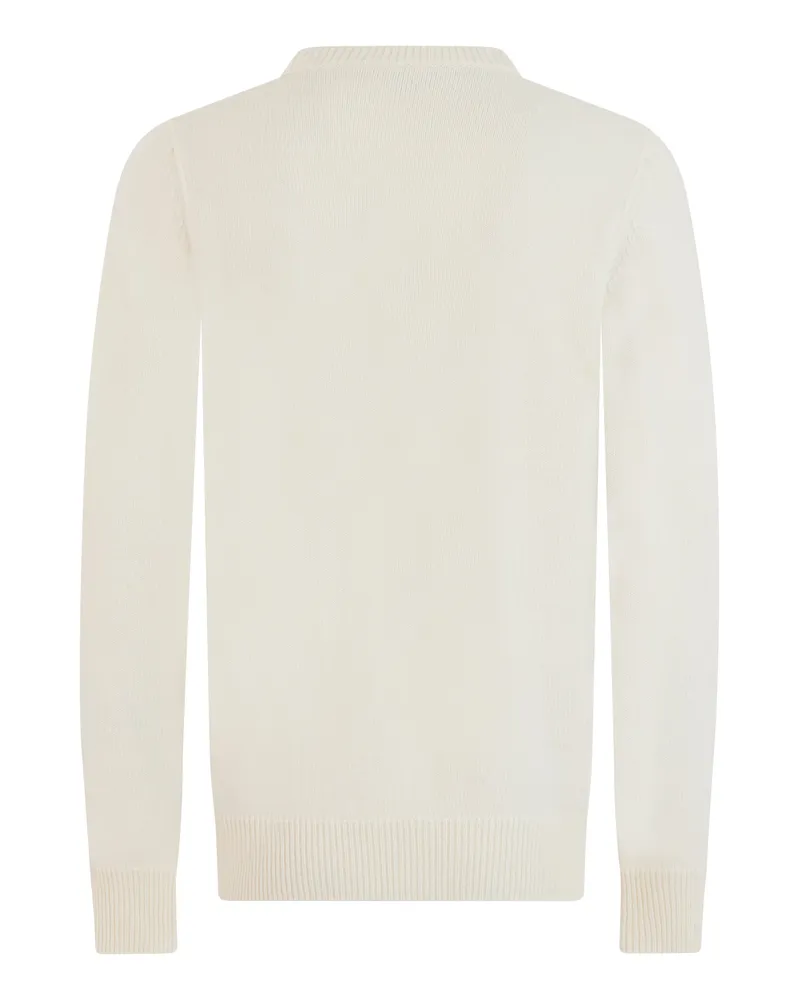 Stone Island Men's Crew Neck Sweater Virgin Wool Ivory Sweatshirts Ivory