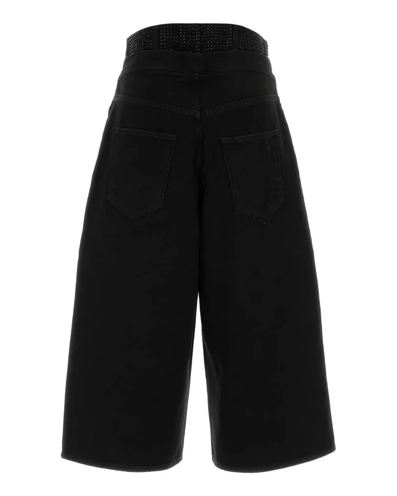 ATTICO Wide-Leg Cotton Trousers — Black Black