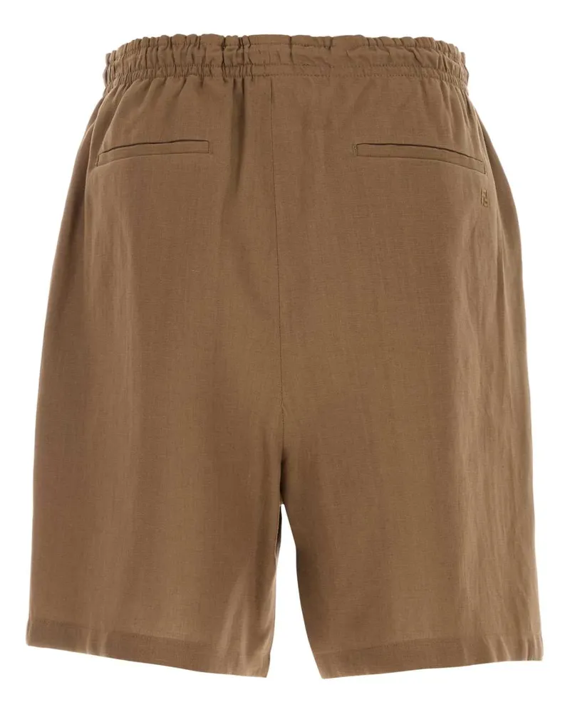 Fendi Solid Bermuda Shorts — Brown Brown