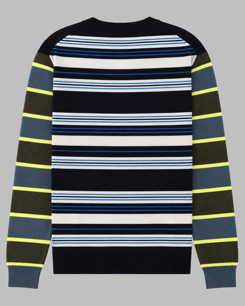 Paul Smith Striped Lambswool-Cotton Knit Sweater — Multicolor Multicolor