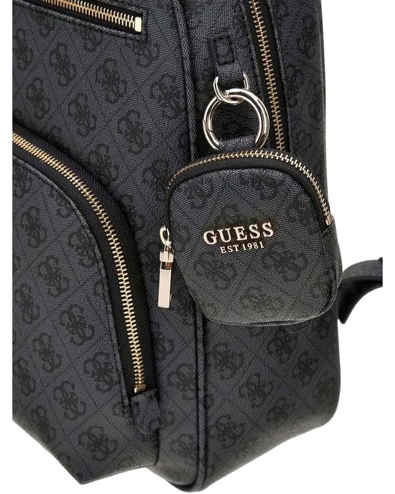 Guess Women's Backpack Coal Logo Polyurethane Gray
