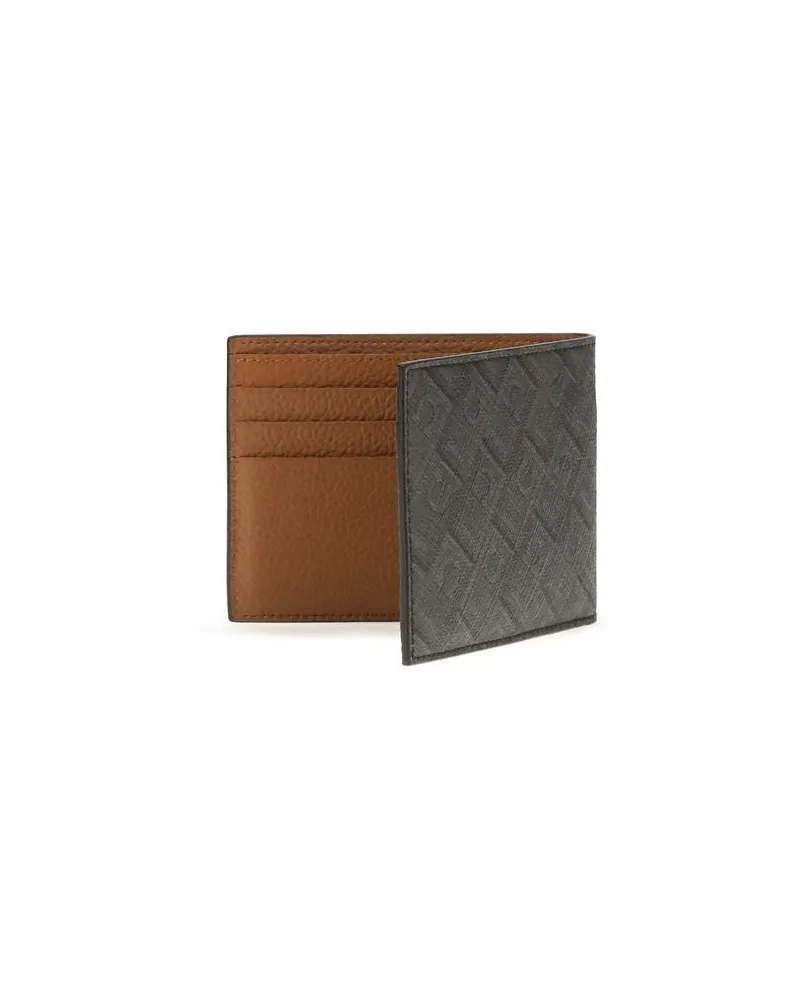 Ferragamo Men's Gray Calf Leather Bos Taurus Wallet Gray