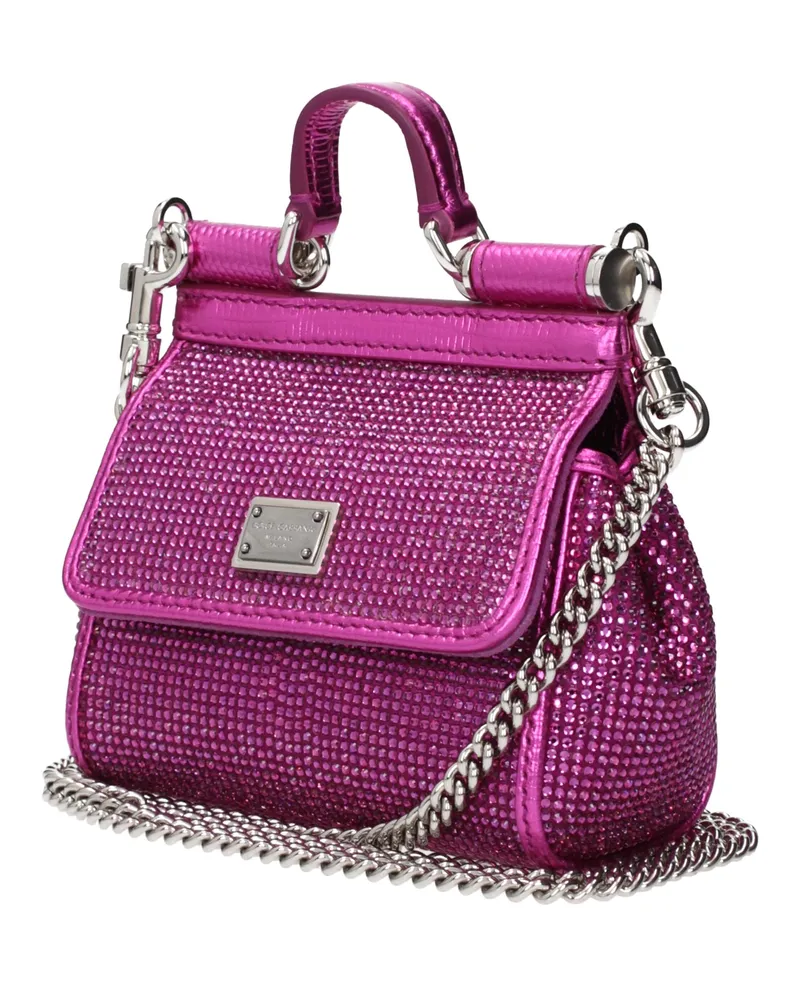 Dolce & Gabbana Women's Pink Satin Handbag Bag Pink