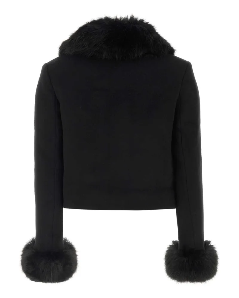 Self-Portrait Wool Jacket — Black Black