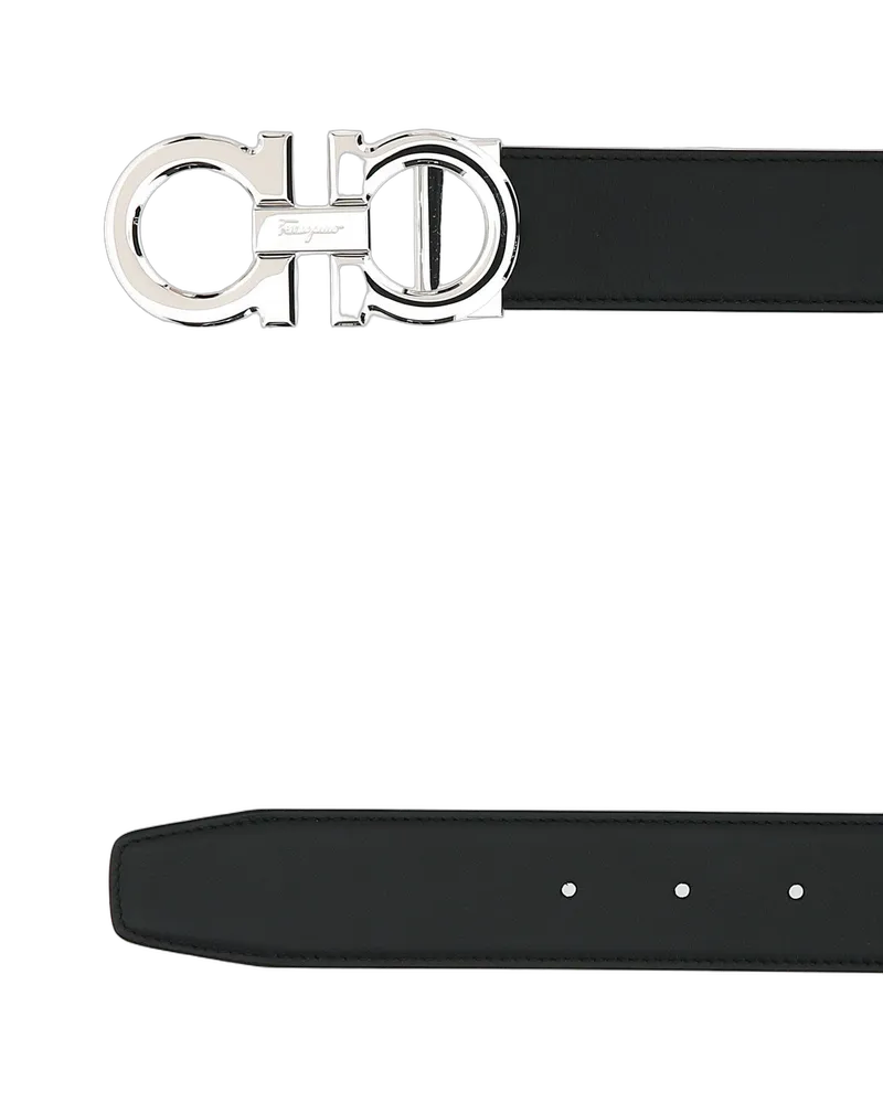 Ferragamo Nerohickory Leather Cinture Belt Black