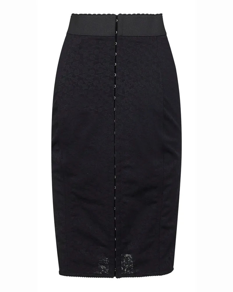 Dolce & Gabbana Women's Black Lace And Marquisette Midi Skirt Polyamide Black