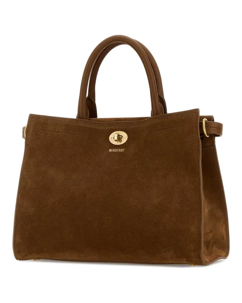 Burberry Women's Brown Suede Small Cotswolds Handbag Hazelbrown Borse A Mano Brown