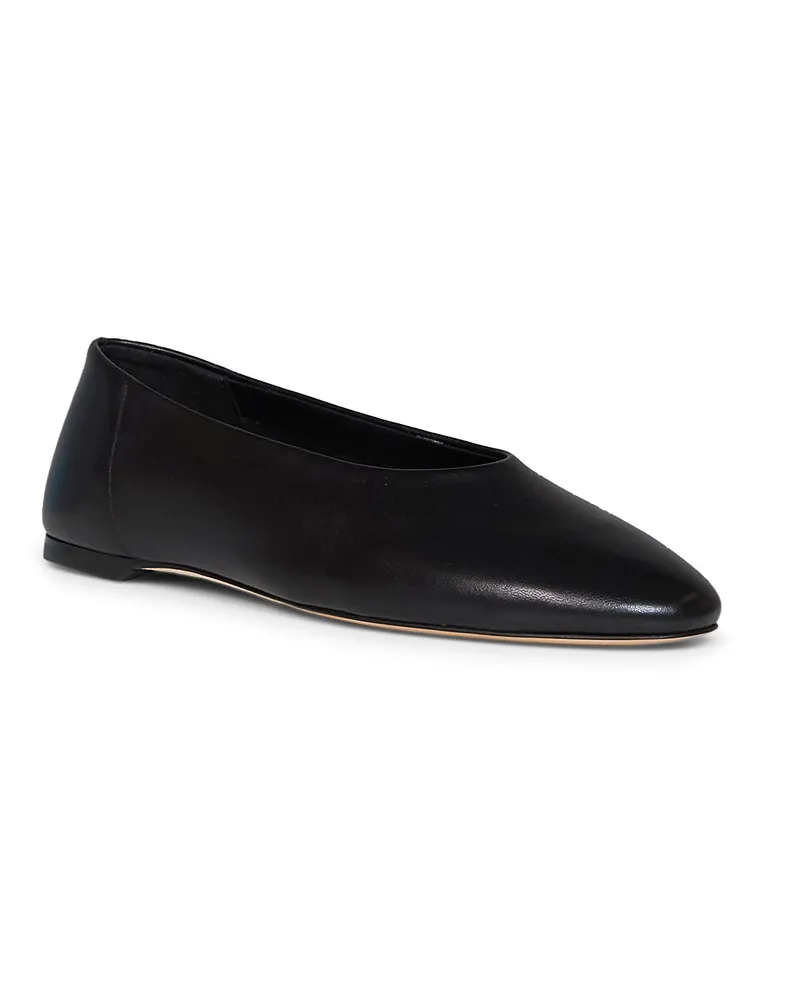 Totême Glossy Nappa Leather Flat — Black Black