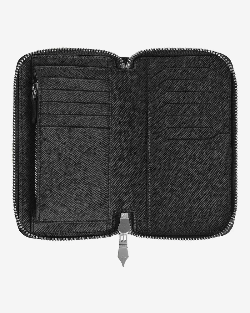 Montblanc Men's Embossed Leather Wallet Black & Cardholders Black