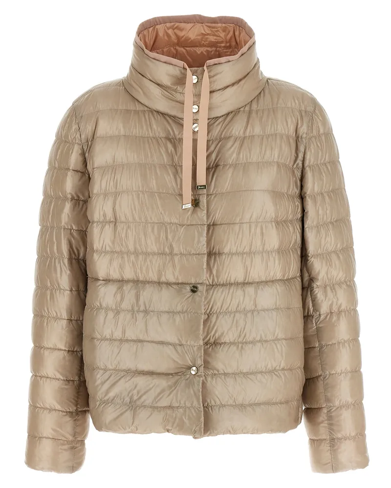 Herno Reversible Quilted Nylon Down Jacket — Beige Beige