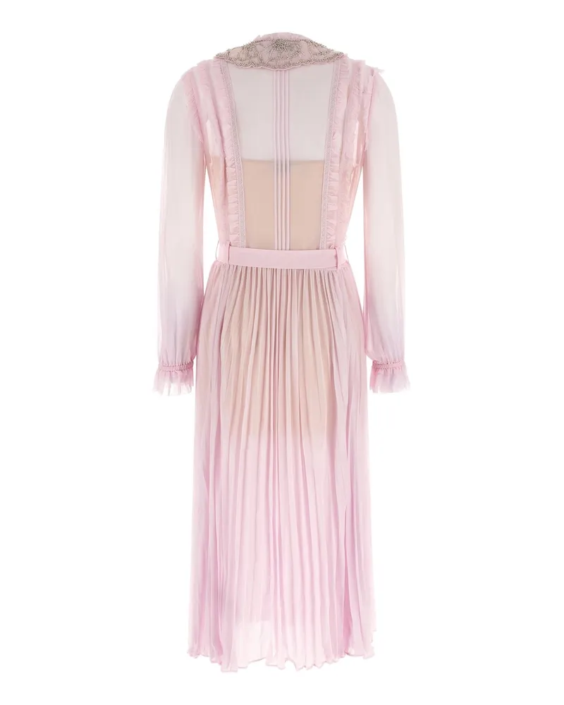 Self-Portrait Women's Midi Shirt Dress Pink Evening Suits Pink
