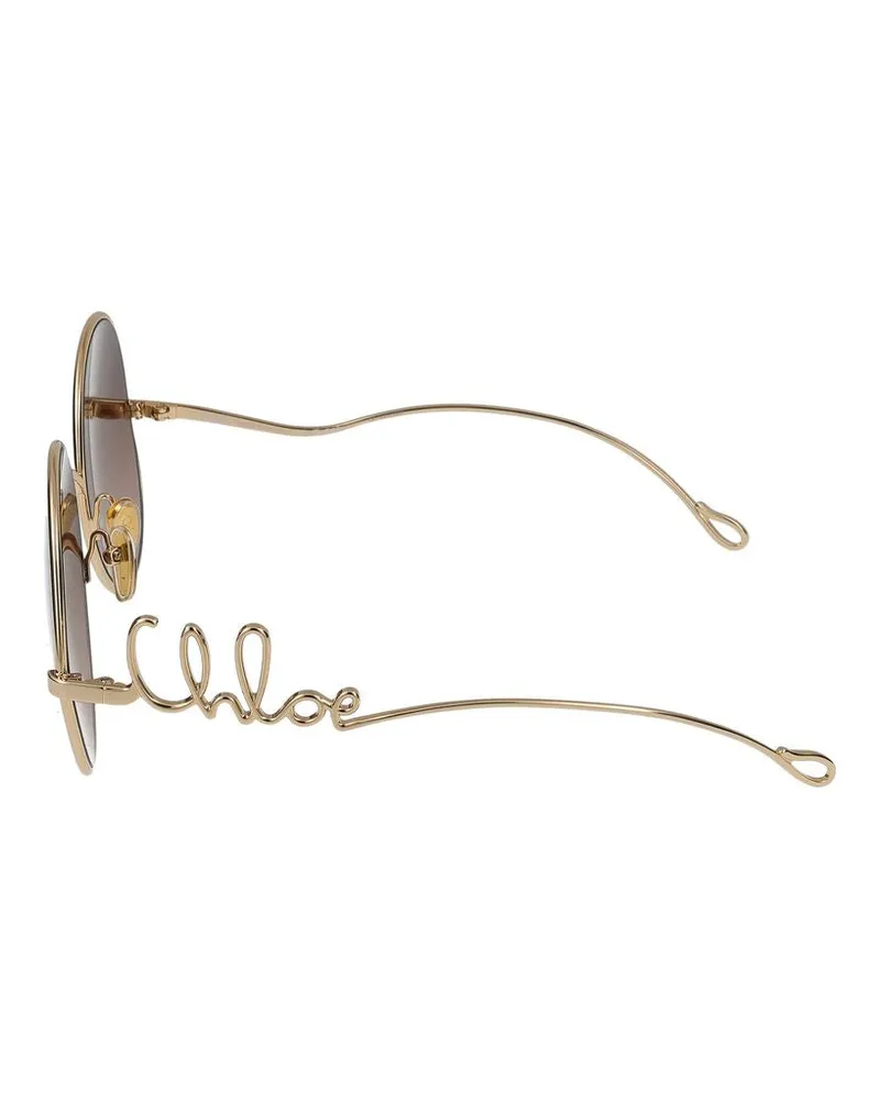 Chloé Women's Sunglasses Ch0329s 002 Gold Brown 19-140 Metal Gold