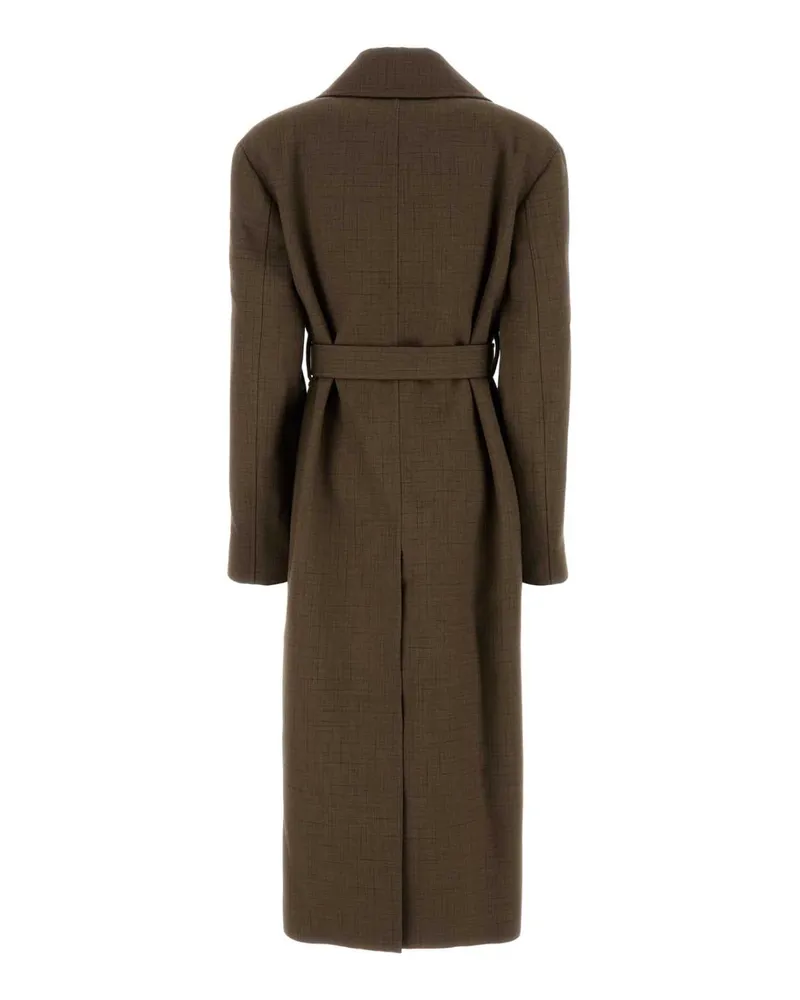 Jil Sander Women's Embroidered Wool Blend Coat Deer Cappotti Brown