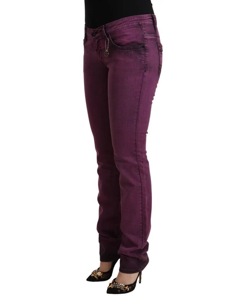 CoSTUME NATIONAL Women's Purple Cotton Stretch Slim Fit Denim Jeans Elastane Clothing Purple