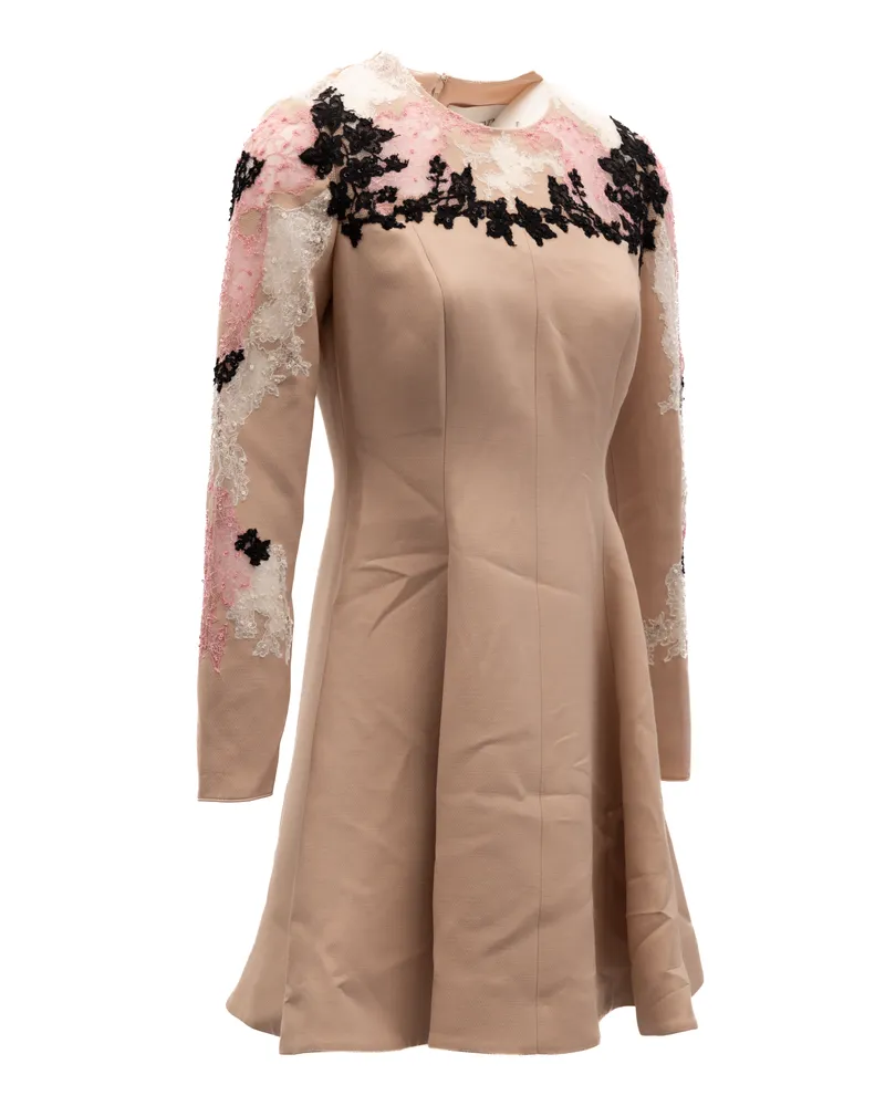 Valentino Garavani Women's Beige Lace Cocktail Dress Beige