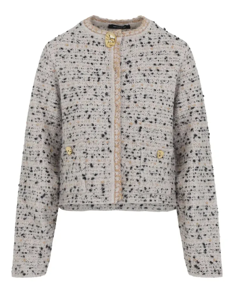 Fabiana Filippi Women's Tweed Gold-Button Jacket Aw25 W Beige