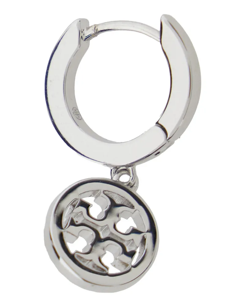 Tory Burch Women's Earrings Icon Plated Silver Metallic Brass Silver
