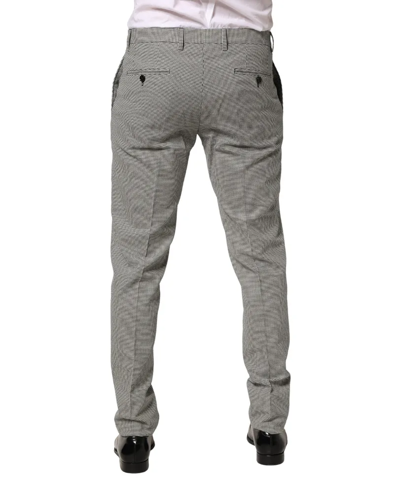 Dolce & Gabbana Men's Gray Cotton Skinny Dress Formal Trouser Pants Gray