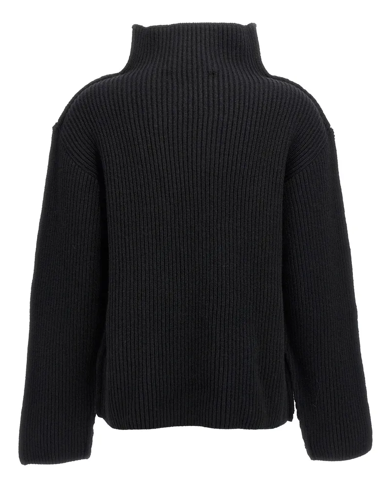 Marni Ribbed Turtleneck Sweater — Black Black