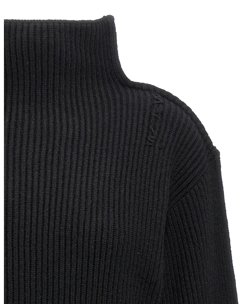Marni Ribbed Turtleneck Sweater — Black Black