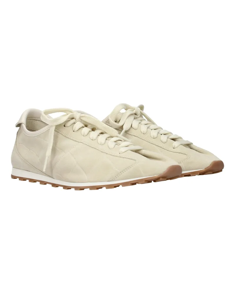 Jacquemus Quilted Suede Sneaker — Beige Beige