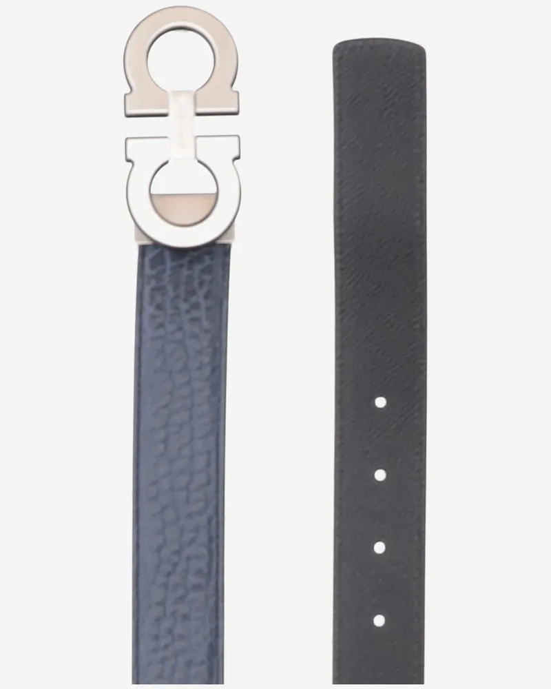 Ferragamo Men's Leather Belt Calf New Navy Dkb-Graphite-Black Dkb/graphite/black Navy