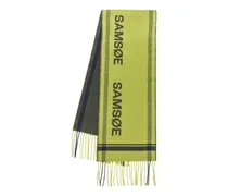 Wool Striped Scarf — Green