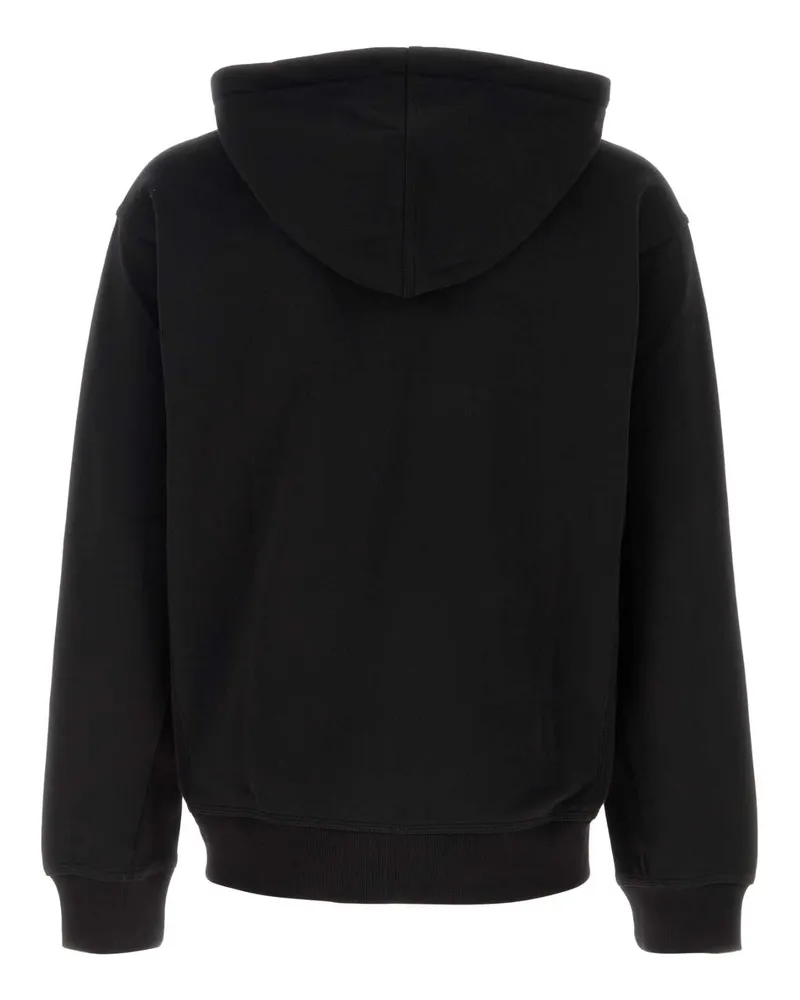 Carhartt WIP Men Black Cotton Blend Hooded American Script Jacket Exterior: Polyester Felpe Black