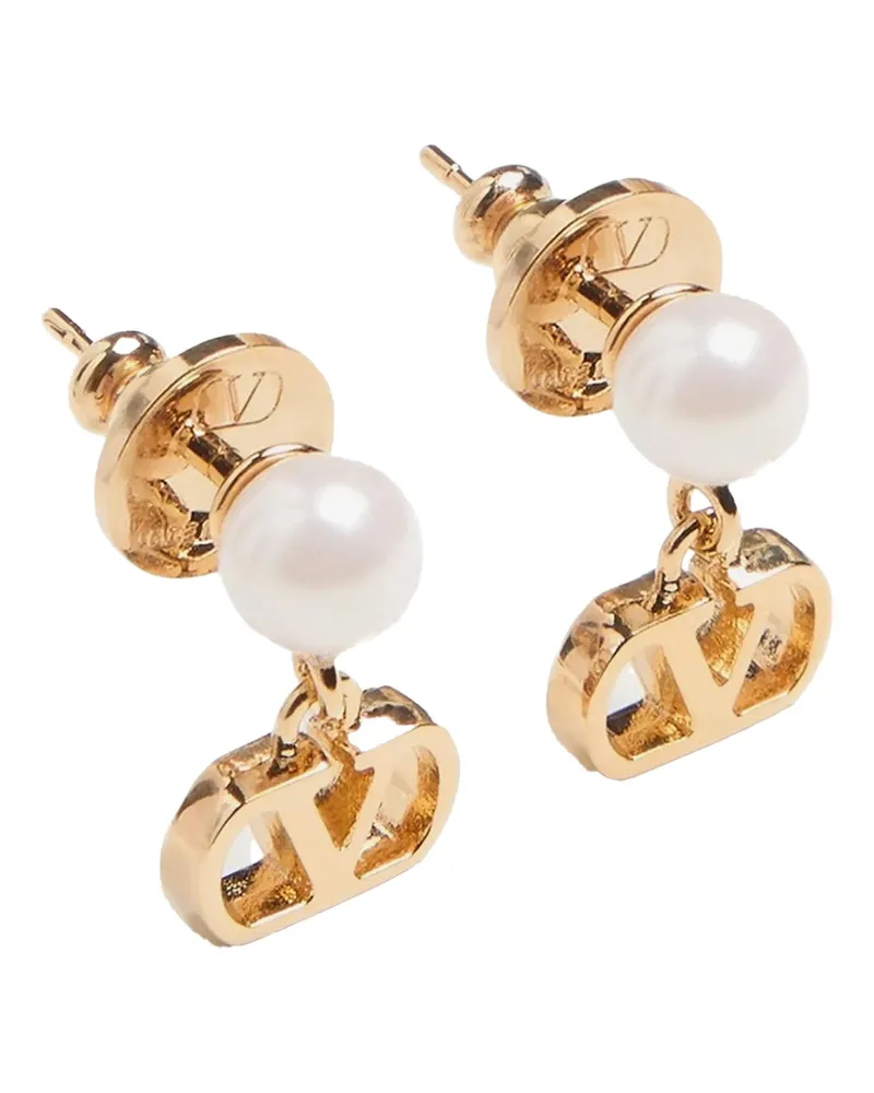 Valentino Garavani Pearl-Drop Earrings — Gold Gold